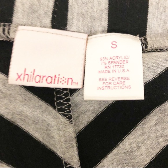 5/$25 Xhilaration Jagged Hem Striped Midi Skirt Black and Gray Size Small - Picture 4 of 4